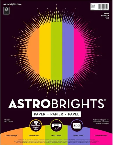 Vista 6 de WAUSAU 20008 Astrobrights Papel de color, 8.5 x 11 pulgadas, 24 lb89 gsm, "Charisma" 10-Color Surtido
