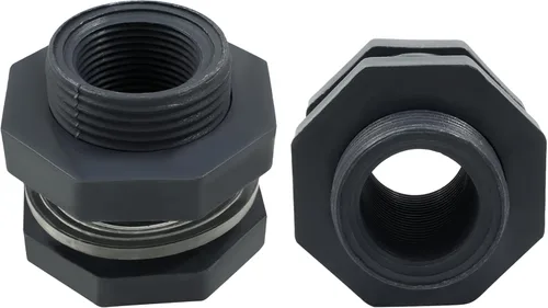 Vista 15 de 2 piezas Accesorio de Mamparo de PVC NPT1, Conector de Tanque de Agua de Plástico de 1 Pulgada Roscado Pasante, Accesorios de Tubería Pasante