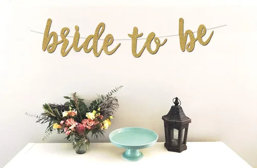 Bride to Be Banner – Papel de cartulina con purpurina dorada de alta calidad – Texto más grande para una mejor visibilidad – Decoración perfecta