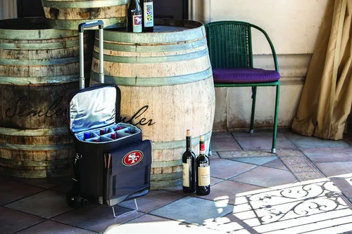 Vista 2 de Picnic TIME NFL Unisex-Adult NFL Cellar 6-Bottle Wine Carrier & Cooler Tote with Trolley