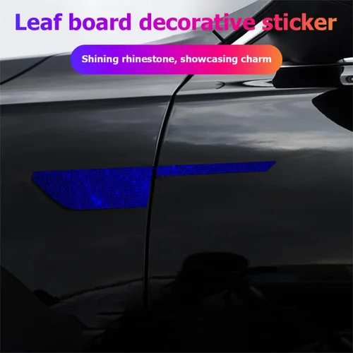 Vista 6 de BESULEN 2 calcomanías reflectantes para automóvil, calcomanías de protección de advertencia anticolisión, decoración de seguridad reflectante