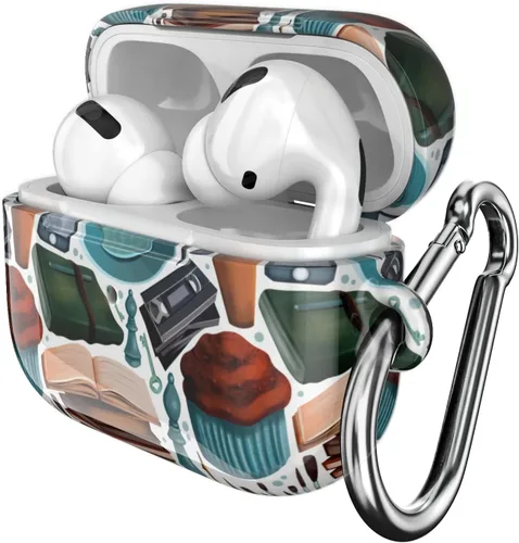 Vista 2 de Funda compatible con Airpods Pro & Pro 2 Airpods 3-2-1 generación, carcasa de plástico con impresión de cuerpo completo, diseño de clip de bloqueo