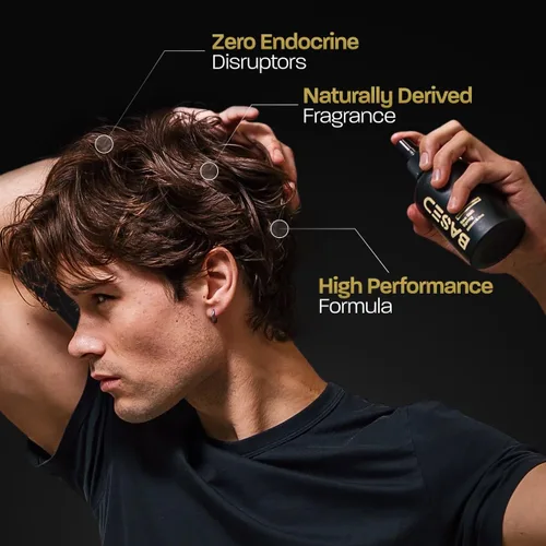 Vista 4 de BASED - Spray de sal marina de acabado natural para cabello, volumen y textura, infundido con algas y vitamina B5, ligero y no graso, sin parabenos