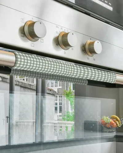 Vista 5 de Juego de 2 fundas para manijas de puerta de refrigerador verde salvia para lavavajillas, microondas, horno, nevera, estufa, electrodomésticos