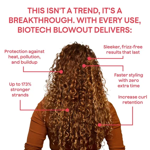Vista 3 de Biotech Blowout - Mascarilla restauradora sin enjuague para el cabello, 1.7 onzas líquidas, estilo y protector del calor (hasta 450 °F), estilo de 8