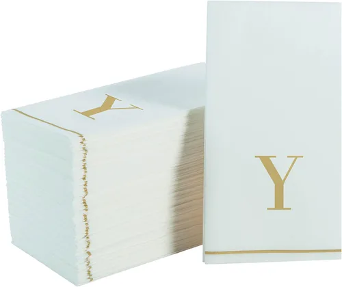 Vista 59 de Luxe Party Paquete de 112 servilletas con monograma Letra S inicial Desechables Aerolaid premium Tacto de lino Ajuste de mesa decorativo