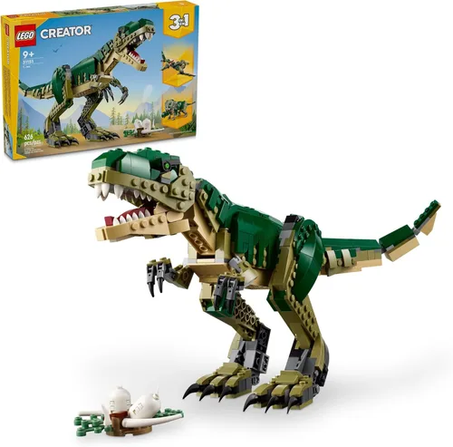 LEGO Creator 3 en 1 T Rex Toy – Juego de construcción de juguete de dinosaurio para niños, niños y niñas, a partir de 9 años – 3 opciones de