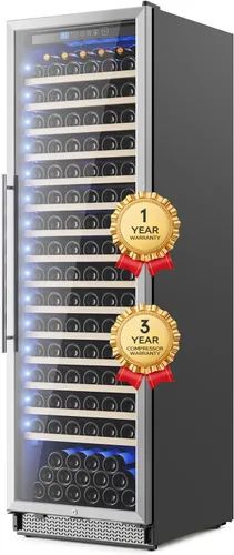 Vista 13 de Refrigerador de vino de 12 pulgadas, refrigerador de vino de 21 botellas integrado o independiente con compresor de puerta de vidrio templado