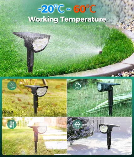 Vista 6 de Luces solares para exteriores, luces solares para exteriores, impermeables, IP68, 700 lúmenes, luces solares para exteriores, encendidoapagado