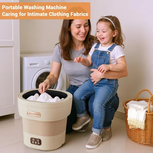 Vista 2 de Lavadora portátil, mini lavadora de 12 litros mejorada de gran capacidad, lavadora plegable de limpieza profunda de ropa interior, ropa de bebé