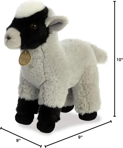 Vista 5 de Aurora® - Adorable cabrita de peluche Miyoni®, detalle realista, compañía entrañable, gris, 11 pulgadas