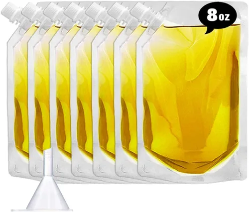 Frascos de Plástico-Corredores de Ron Bolsas de Licor de Plástico para Colar Alcohol, A Prueba de Fugas, Sin BPA, Kit de Frasco de Viaje de Jugo