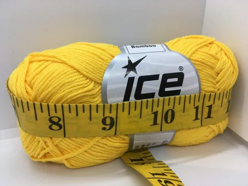 Vista 4 de Hilo de bambú de algodón amarillo, 1.76 oz, 153 yardas, peso #2 (deportivo, fino) - #41444