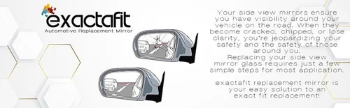 Vista 9 de Conjunto de cristal del espejo lateral del conductor con placa trasera de plástico (no calentada) compatible con Chevrolet Cobalto 2005-2010