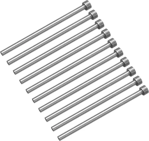 Vista 12 de uxcell 10 pines eyectores rectos, 0.039 in (0.04 pulgadas) de diámetro. SKD61 punzón de punta redonda de 3.937 in (4 pulgadas) de largo