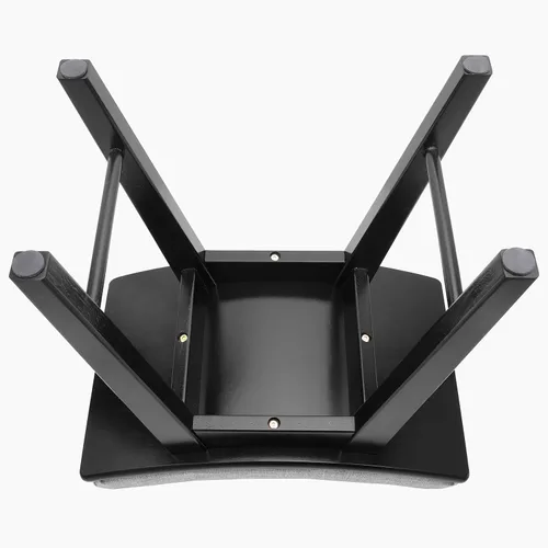 Vista 5 de URFORESTIC Taburete de tocador de madera de roble, moderno taburete de maquillaje con superficie de asiento cóncavo, capacidad de 300 libras, fácil