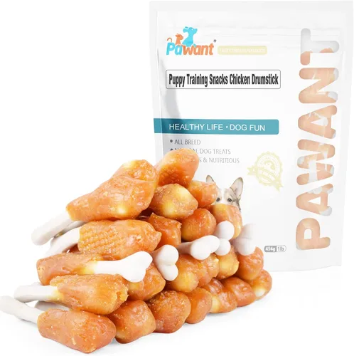 Vista 8 de Perro Mastica Cachorro Aperitivos De Entrenamiento De Pollo Envuelto Hueso De Calcio Sin Cuero Crudo Golosinas Para Perros 0.5lb/227g