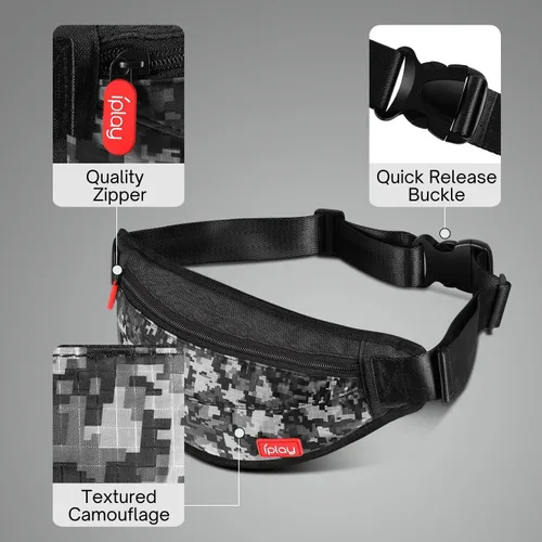 Vista 3 de TNP Switch Travel Bag for Nintendo Switch Switch OLED Switch Lite White Grey Digital Camo Fanny Pack - Carrying Bag for Nintendo Switch Console