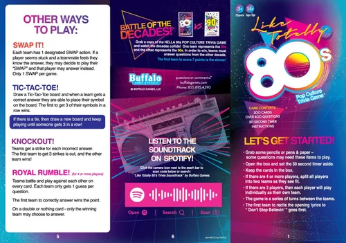 Vista 8 de Buffalo Games Like Totally 80's - Juego de trivia de cultura pop