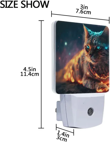 Vista 4 de Paquete de 2 luces de noche decorativas con sensor de atardecer a amanecer, lámpara de noche LED, enchufe de 3 × 4.5 × 1.4 pulgadas