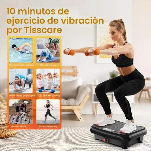 Vista 2 de TISSCARE Máquina de ejercicio con placa de vibración, mini placas vibratorias para usuarios sedentarios, útil para drenaje linfático y pérdida