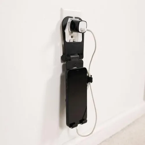 Vista 3 de Jokari Soporte para teléfono celular con estante eléctrico montado en tomacorriente. Transforma tu toma de corriente en un concentrador inteligente