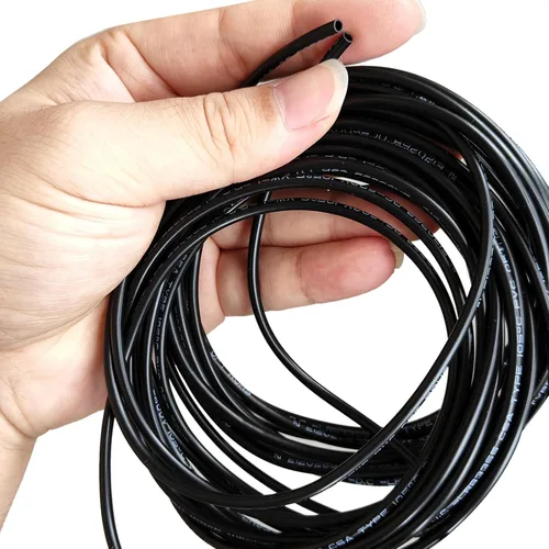Vista 5 de Uxcell tubo negro de PVC para arnés de cable, funda de 2mm de diámetro interior y 7 metros de largo para protección de cable