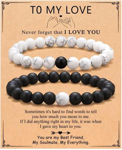 Pulseras a juego para parejas, pulseras de larga distancia para novio y novia, pulseras de promesa Pinky, pulsera de corazón, regalos para el día de