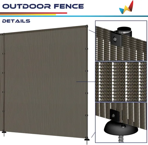 Vista 7 de Windscreen4less Kit de cercado para valla al aire libre con postes de acero inoxidable, valla de privacidad para patio trasero, piscina, cubierta