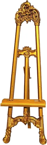 Vista 2 de Fuerte y duradero antiguo oro/plata/blanco 160CM trípode de pintura portátil artista caballete de plástico independiente para Dorado