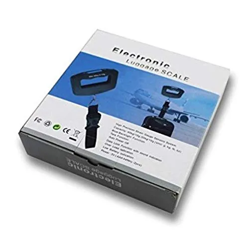 Vista 7 de Balanza electrónica portátil de viaje para equipaje de mano con pantalla LCD digital para colgar maleta de pesas 1102 lbs luz azul para equipaje