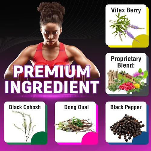 Vista 4 de Cápsulas de extracto de bayas Vitex 8050 mg 90 cápsulas - 3 meses de suministro Vitex Berry, raíz de cohosh negro, raíz de Dong Quai