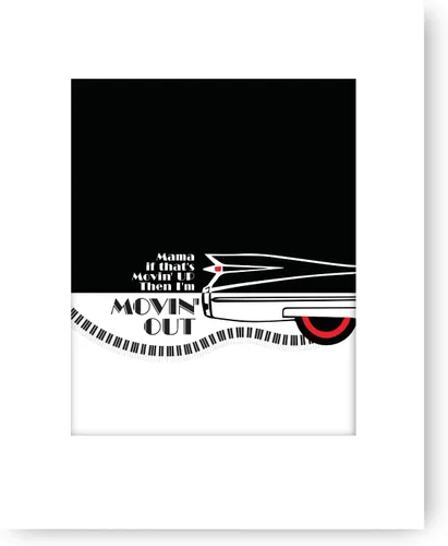Vista 3 de I'm Movin' Out (Anthony's Song) - Classic Rock Lyric Inspired Music Wall Art Print Poster