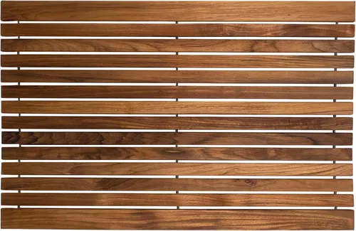 Vista 14 de Nordic Teak - Tapete de Cuerda de Madera de Teca 100% Maciza - Para Uso Interior y Exterior - Plataforma de Madera Antideslizante para Sauna Acabado