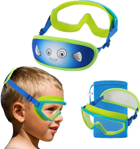 Vista 11 de Kids Goggles Swimming 4-7,Kids Goggles Fabric Strap,Wide View Swimming Goggles for Toddler