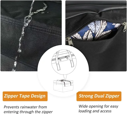 Vista 3 de Bolsas de almacenamiento para cojines de patio NettyPro 32 x 32 x 24 pulgadas Bolsa pequeña para exteriores resistente al agua Bolsa