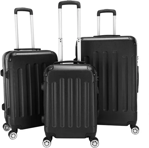 Vista 4 de Juego de equipaje de 3 piezas – Maletas con ruedas giratorias multidireccionales – Bolsa de viaje Maleta ABS con bloqueo TSA – Maletas de carcasa