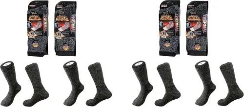 4 pares de calcetines térmicos para hombre, mantienen los pies más calientes durante más tiempo, Gris