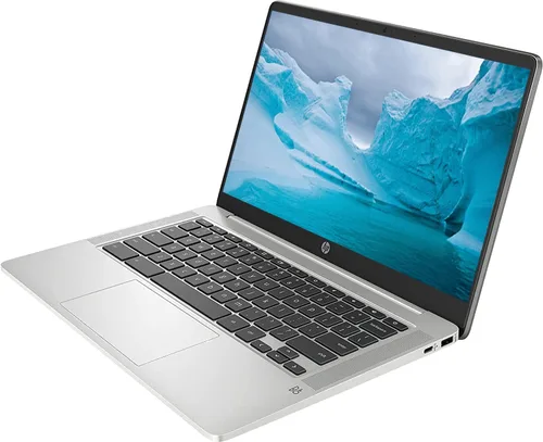 Vista 3 de HP Chromebook IPS HD 2023 de 14 pulgadas, procesador Intel Pentium de 4 núcleos hasta 2.68 GHz, 4 GB de RAM, 64 GB SSD, gráficos Intel 4K, WiFi