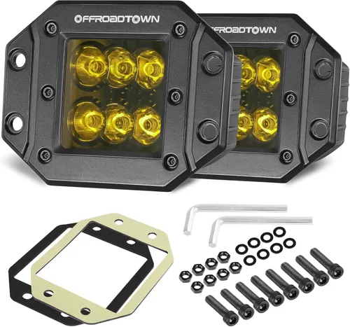 Vista 19 de Cápsulas LED de Montaje Empotrado, OFFROADTOWN 5'' 12,000LM Luces de Conducción LED CREE Luz de Reversa Luz de Respaldo Barra de Luz Empotrada Luces