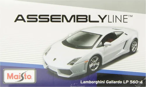 Vista 3 de Maisto Línea de montaje a escala 1:24 Lamborghini Gallardo LP 560-4 Kit de modelo fundido a presión, color blanco