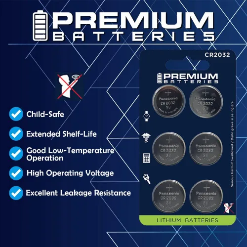 Vista 5 de Batería CR2032 Premium de litio de 3 V para monedas, baterías de alta capacidad de ingeniería japonesa (paquete de 2)
