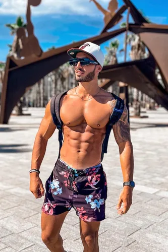 Vista 8 de GINGTTO Trajes de baño con pantalones cortos de playa para hombre con forro de malla