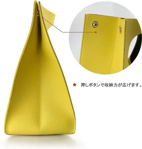 Vista 6 de Pequeña bolsa de mano Hoxis estilo Clutch, Tote, minimalista, retro, fabricada con piel sintética