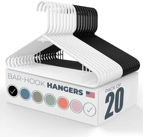 Vista 82 de Perchas de plástico fuertes hechas en Estados Unidos a granel, 20, 30, 50, 100 unidades, disponibles, para ropa de lavandería, perchas de plástico