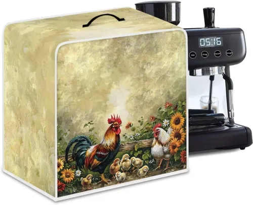 Vista 9 de DISNIMO Cubierta antipolvo para cafetera de mariposa azul, fundas para máquina de hacer café de cocina con mango superior, cubierta