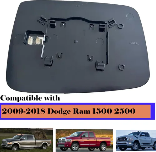 Vista 2 de Ram Driver - Espejo de cristal con calefacción lateral izquierdo compatible con Dodge Ram 1500 2500 2500 2009-2018 con calefacción eléctrica