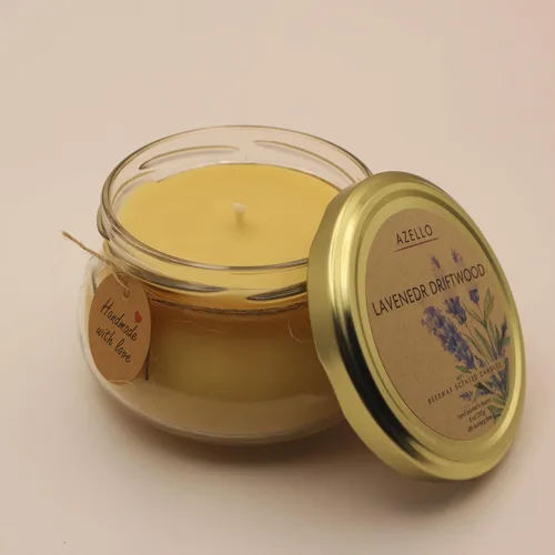 Vista 3 de AZELLO Scented Candles - 8oz Aromatherapy Natural Beeswax & Coconut Wax Blend in Glass Jar, Eco-Friendly, Non-Toxic, Made in USA - Crafted for