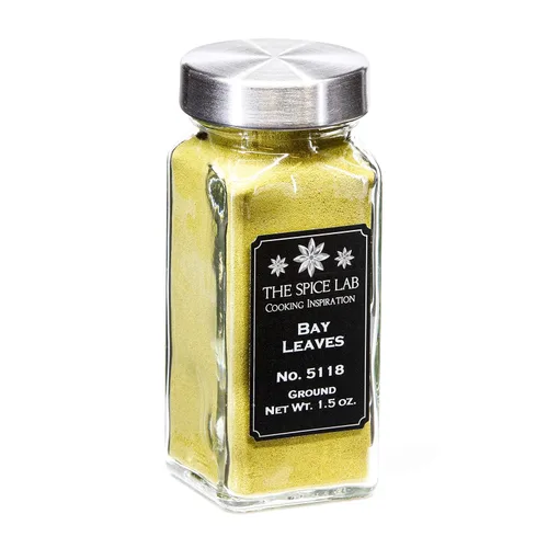The Spice Lab Nº 118 - Hojas de laurel molidas - Kosher sin gluten sin OMG especia totalmente natural - Frasco francés