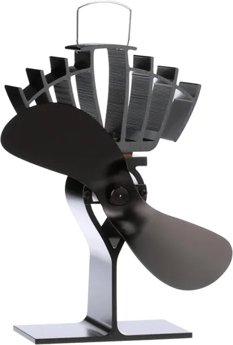 Ecofan UltrAir, Ventilador a calor, para horno a leña, mediano, hecho en Canadá., NA, Negro (Black Blade), M